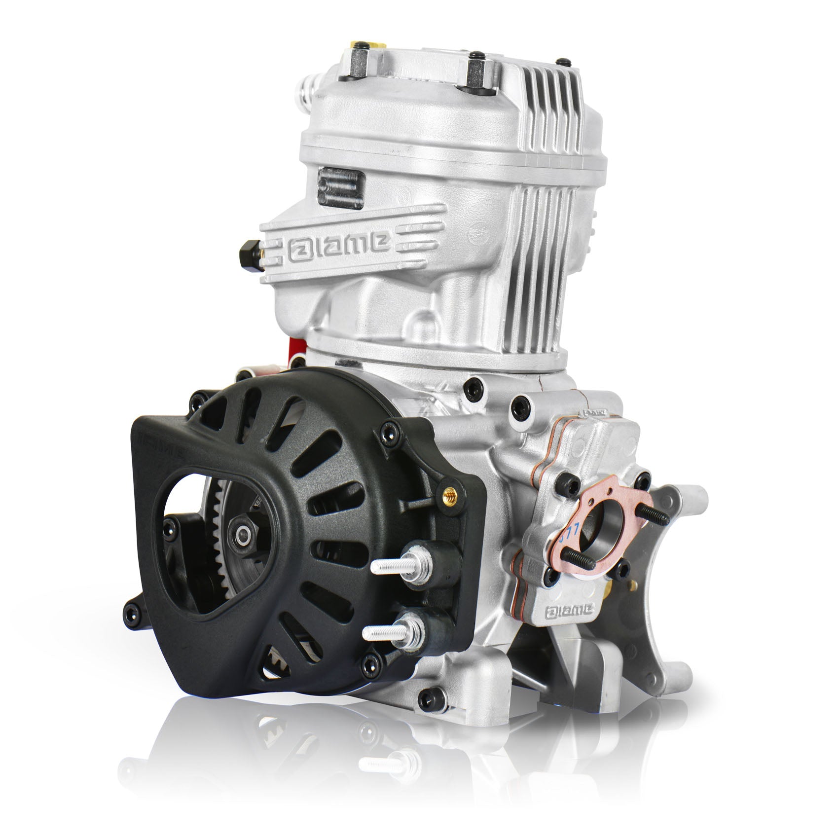 Go Kart Engine block with 'IAME' X30 branding on a white background